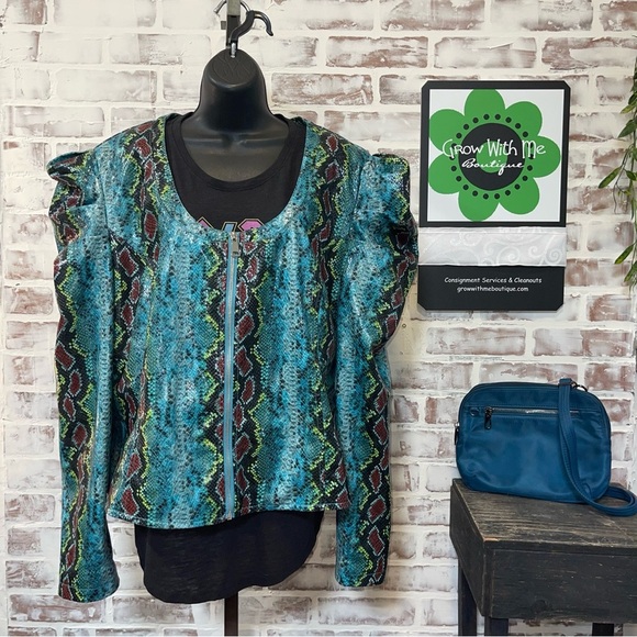 Azalea wang Vibrant Snake Print Jacket 2X - Picture 2 of 9